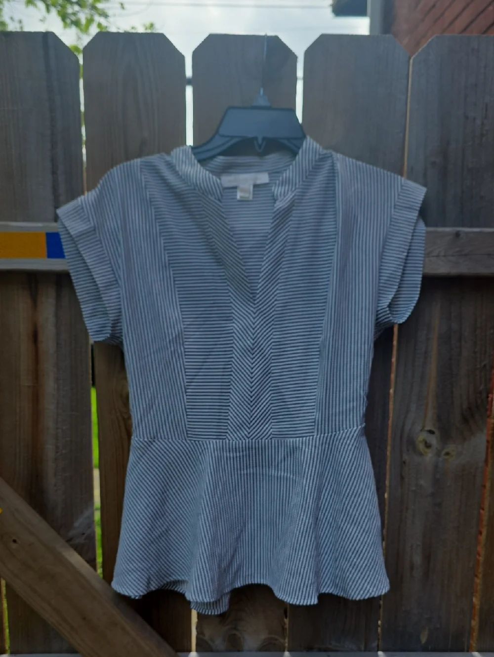 Stripped Peplum Top